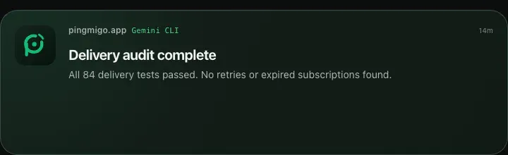 Gemini CLI reports that its delivery audit is complete