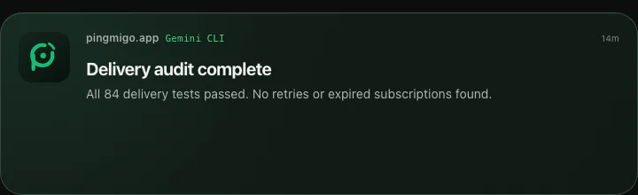 Gemini CLI reports that its delivery audit is complete